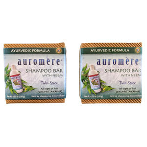 Auromere Shampoo/Body Tulsi-Spice 4.23 oz 120g 2 Bars Earth Friendly Gluten-Free